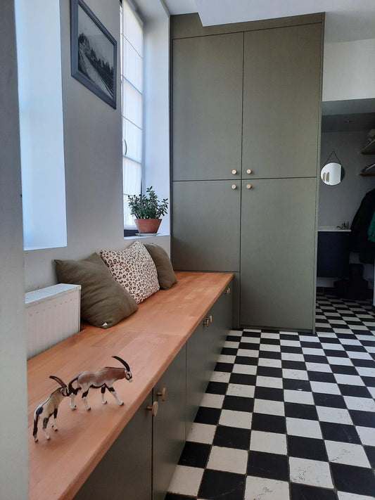 Vestiaire d'entrée sur mesure avec banquette